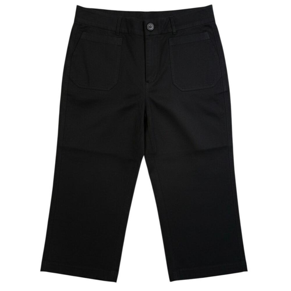 Quince clean girl cropped wide leg pants Ponte Sz 14 Black Stretch Work career